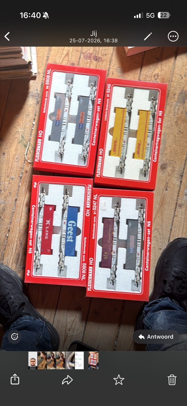 Fleischmann HO Containerwagenset NS - 4 stuks, Hobby en Vrije tijd, Modeltreinen | H0, Ophalen, Wisselstroom, Fleischmann, Wagon