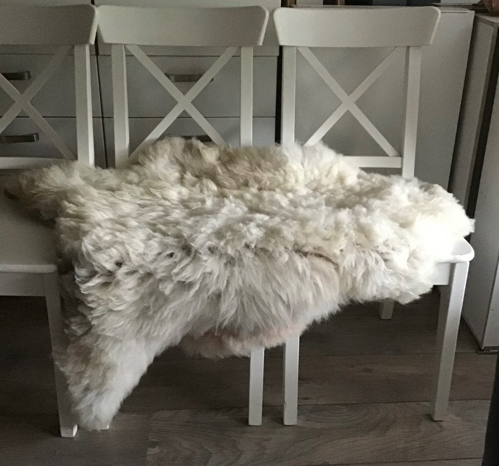 T.k.a. prachtige schapenvacht, 100 tot 150 cm, Beige, Zo goed als nieuw, Rechthoekig