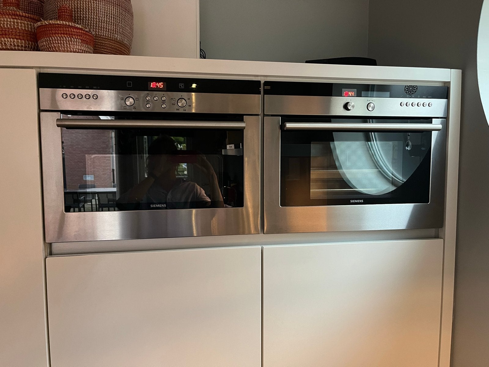 Siemens Inbouw Combi magnetronoven en steamer, Ophalen, 45 tot 50 cm, Gebruikt, Hete lucht