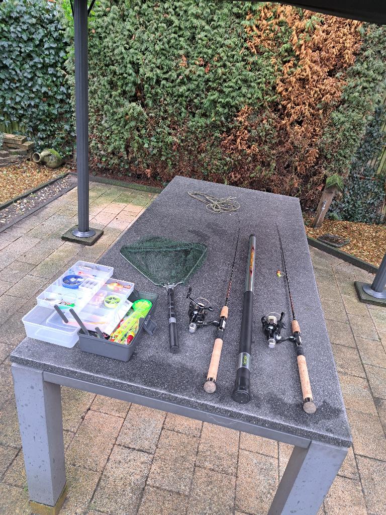 vishengels, Ophalen, Gebruikt, Vaste hengel