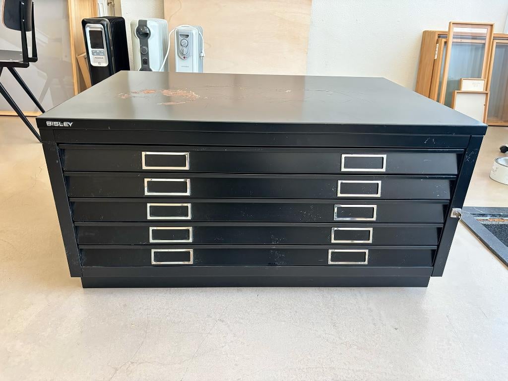 Bisley Tekening Kunst Kast Ladekast (Maat A1, Staal), Huis en Inrichting, Kasten | Ladekasten, Ophalen, Gebruikt, 5 laden of meer