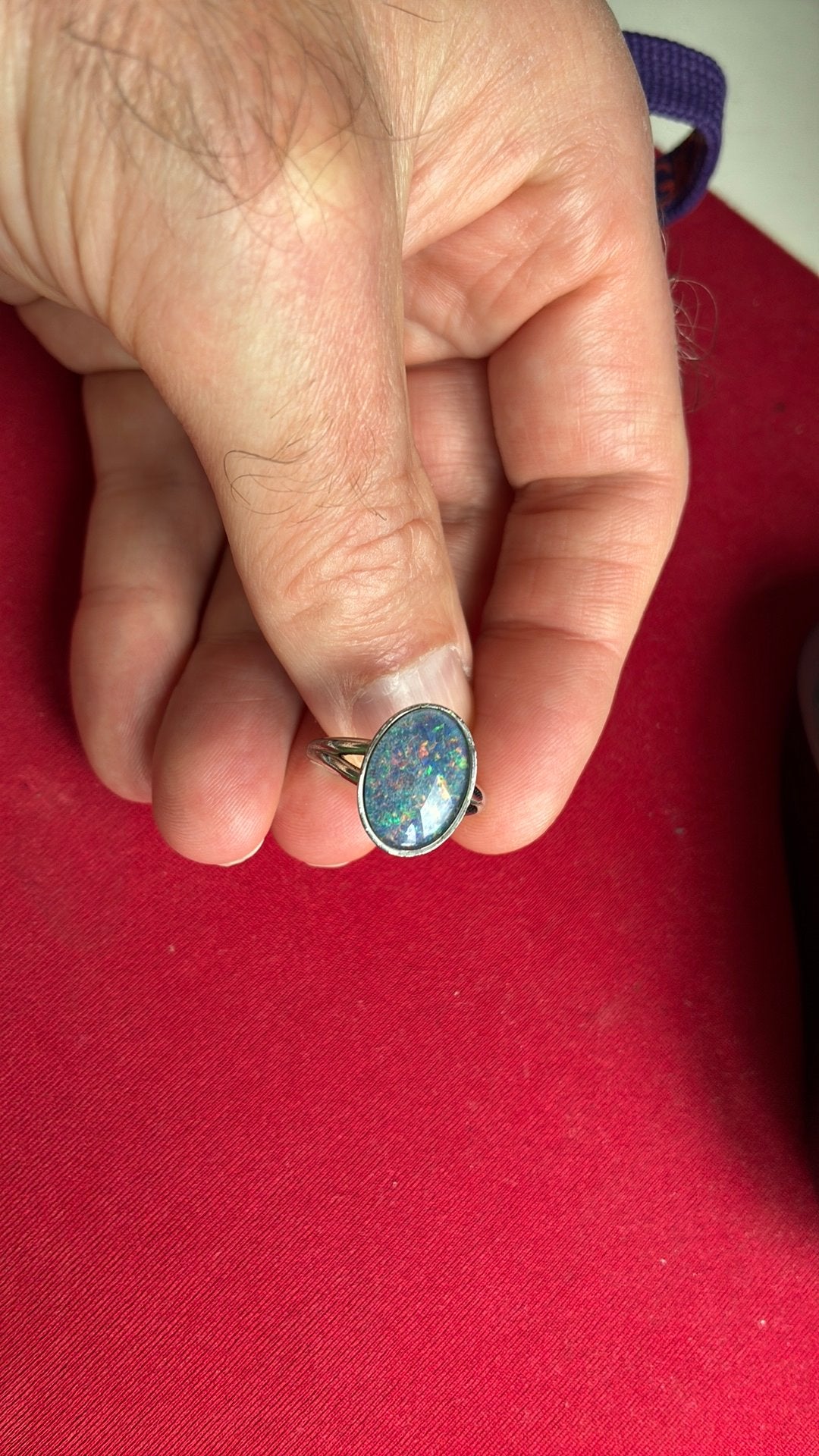 835 zilver gekeurde ring 18 mm opaal?, 18 tot 19, Gebruikt, Ophalen of Verzenden, Dame