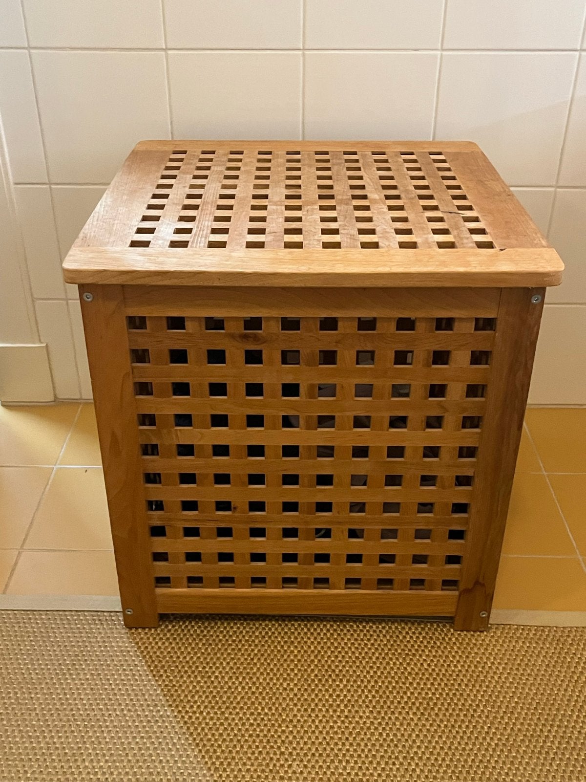 Houten wasmand 50x50x50 cm, Huis en Inrichting, Ophalen, Gebruikt