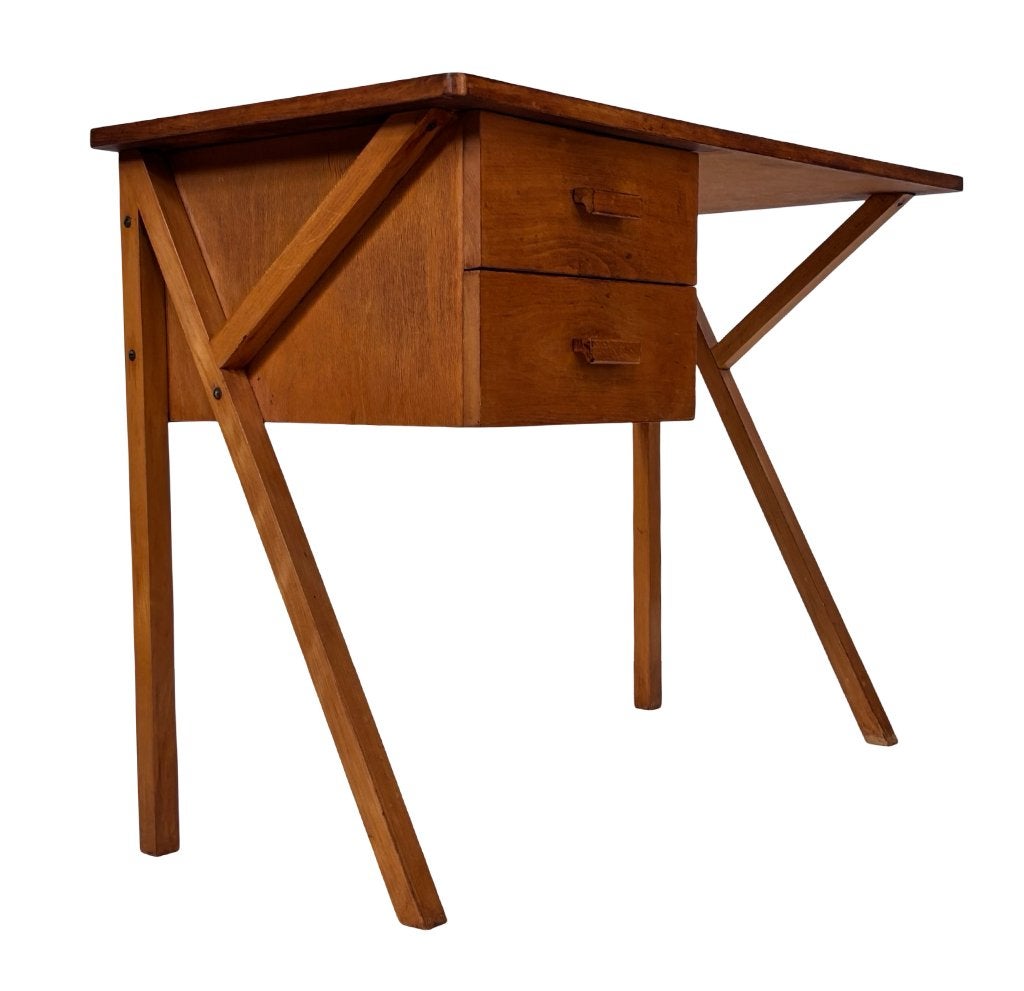 Vintage bureau compact model minimalistisch teak jaren 60, Ophalen, Vintage bureau, Vintage bureau, Vintage bureau