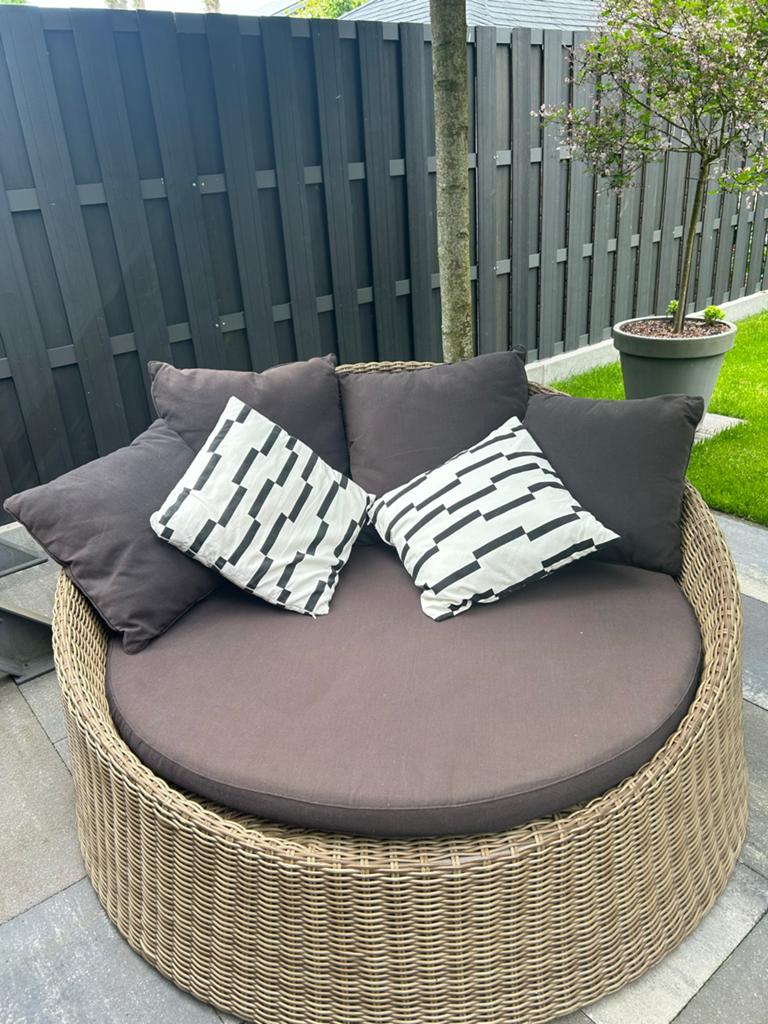 Wicker Loungeset - Zo goed als nieuw, Tuin en Terras, Tuinsets en Loungesets, Zo goed als nieuw, Loungeset, Wicker, Bank