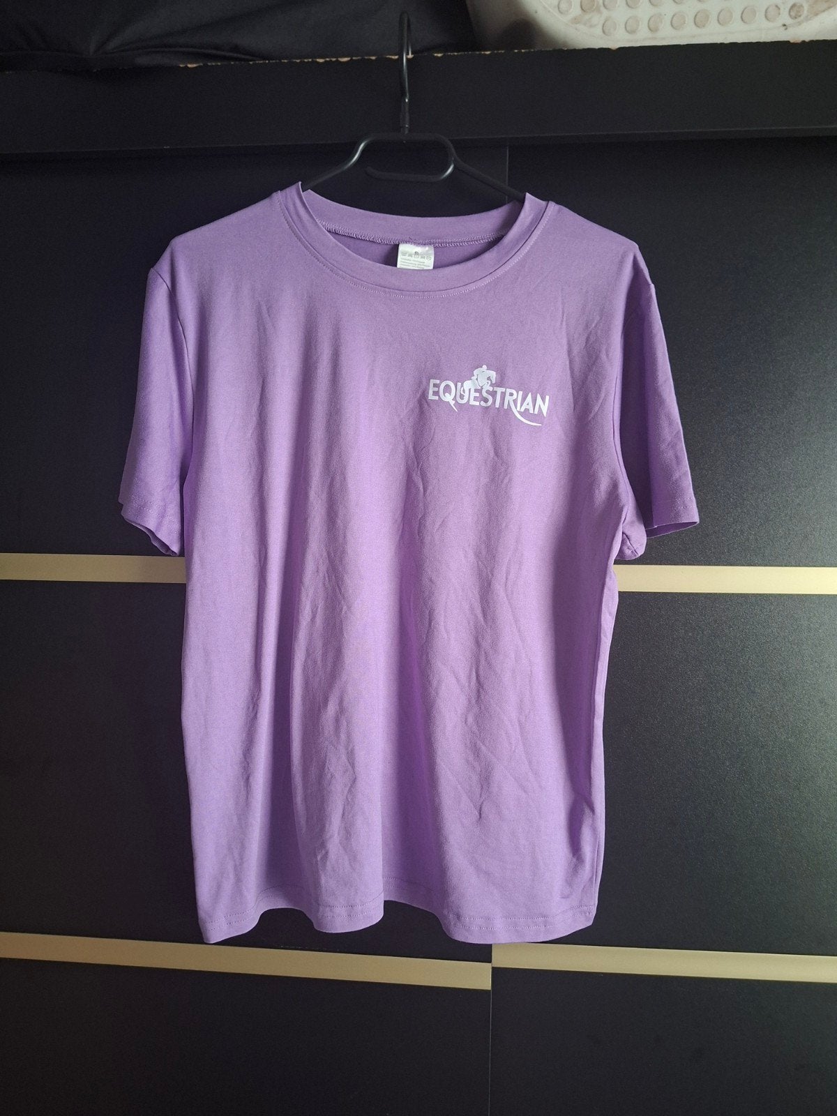 Paars T-shirt met 'Equestrian' opdruk, Met stretch, Kinderen, Paars, Ophalen of Verzenden