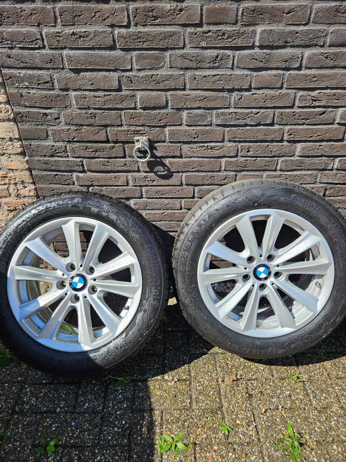 BMW Winterbanden met velgen 225/55 R17 Continental, Auto-onderdelen, Banden en Velgen, Ophalen, Gebruikt, Banden en Velgen, 17 inch