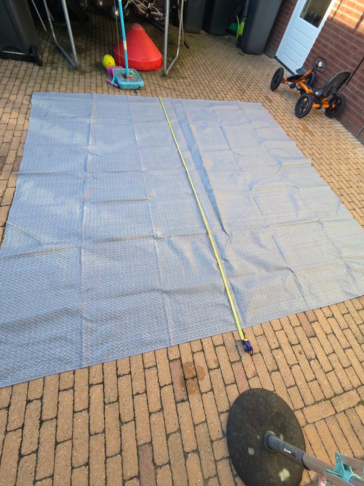 Vloerkleed voor voortent of luifel - Grijs 3.00m x 3.05m, Caravans en Kamperen, Ophalen, Gebruikt