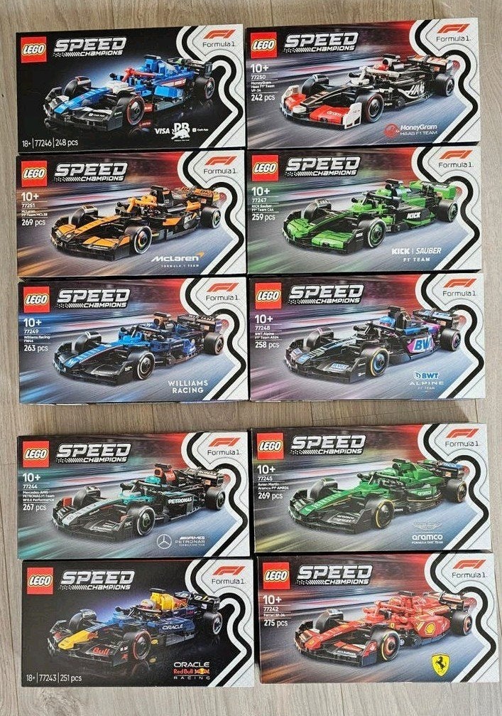 Complete LEGO Speed Champions F1 Collectie - Nieuw in doos, Ophalen of Verzenden, Nieuw