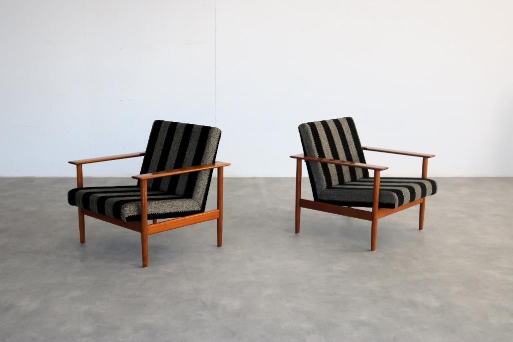 vintage fauteuils | armchairs | jaren 60 | Deens, Huis en Inrichting, Fauteuils, Gebruikt, ., 75 tot 100 cm, Ophalen of Verzenden