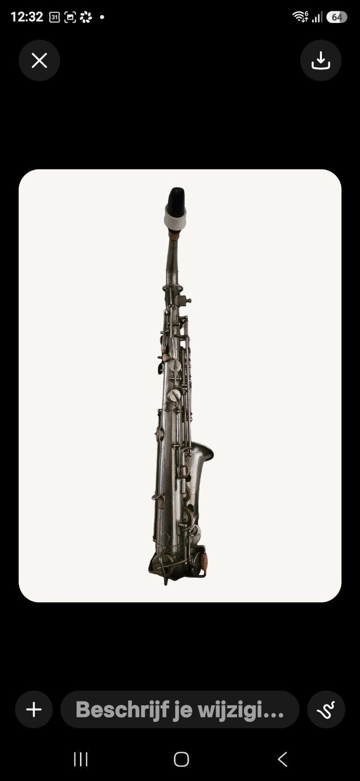 Vintage Saxofoon - Zilverkleurig met Koffer, Ophalen of Verzenden, Gebruikt, Overige typen, Met koffer