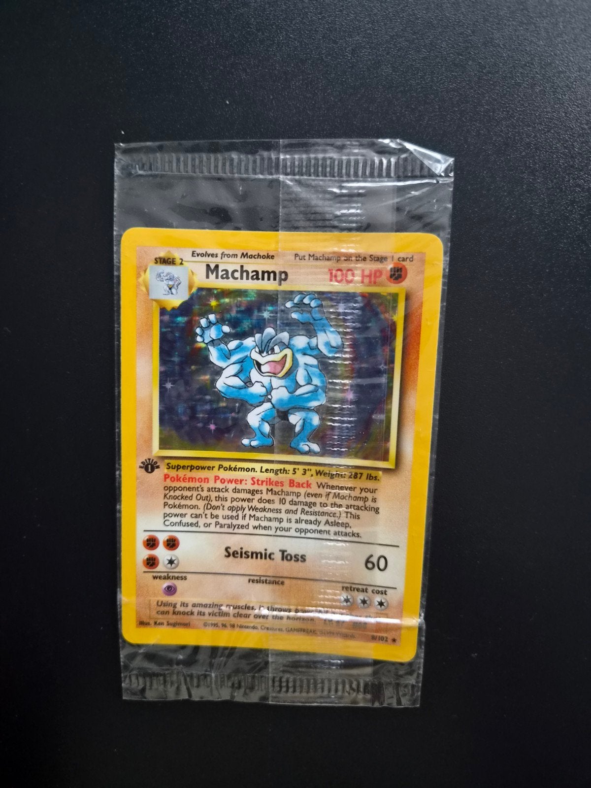Machamp Base holo Sealed 1st edition, Ophalen of Verzenden, Zo goed als nieuw