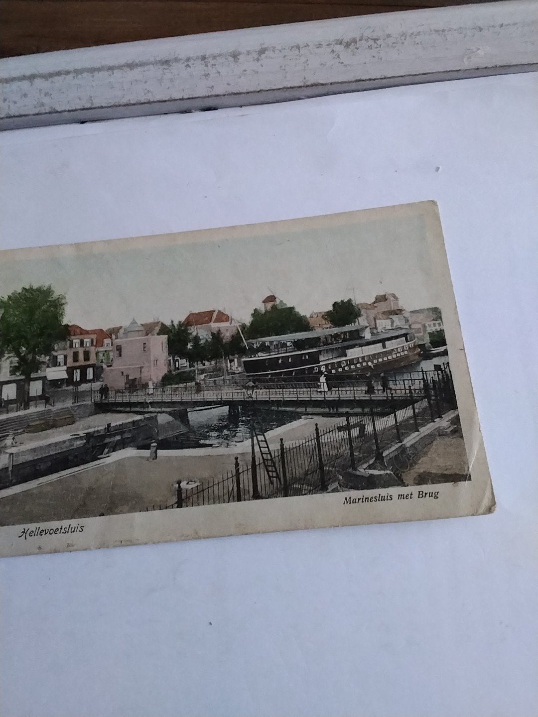 Oude Ansichtkaart Hellevoetsluis Marinesluis met Brug, Verzamelen, Ophalen of Verzenden, Voor 1920, Ongelopen, Zuid-Holland