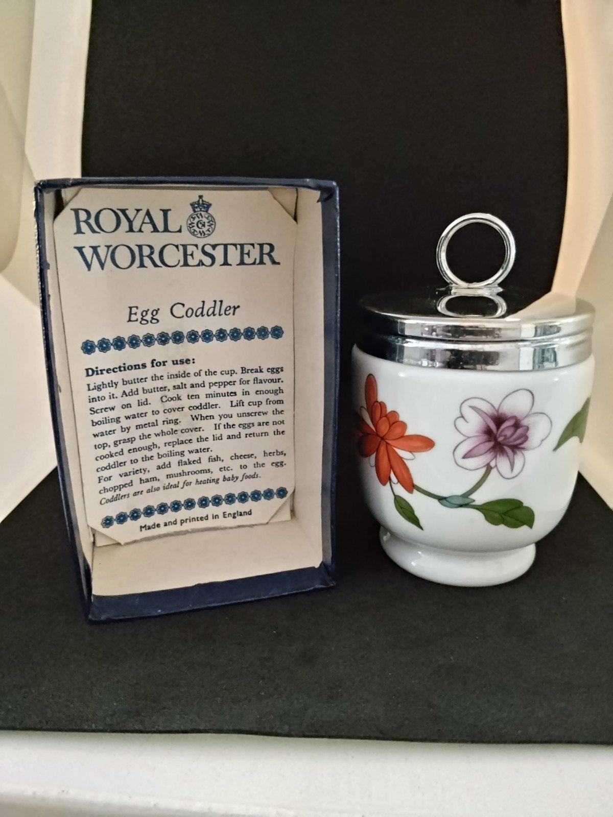 Grote Royal Worcester Egg Coddler - Bloemenpatroon, Ophalen of Verzenden