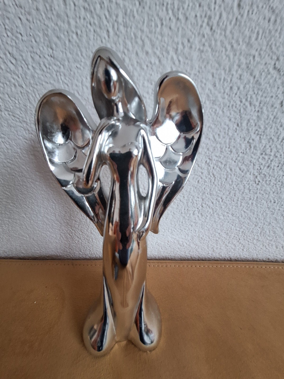 Zilverkleurig engel beeldje - Decoratie, Verzamelen, Beelden en Beeldjes, Ophalen, Zo goed als nieuw