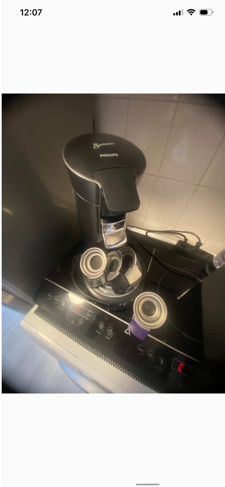 Senseo koffiemachine grijs nette machine extra padhouders, Ophalen of Verzenden, Zo goed als nieuw, Koffiemachine