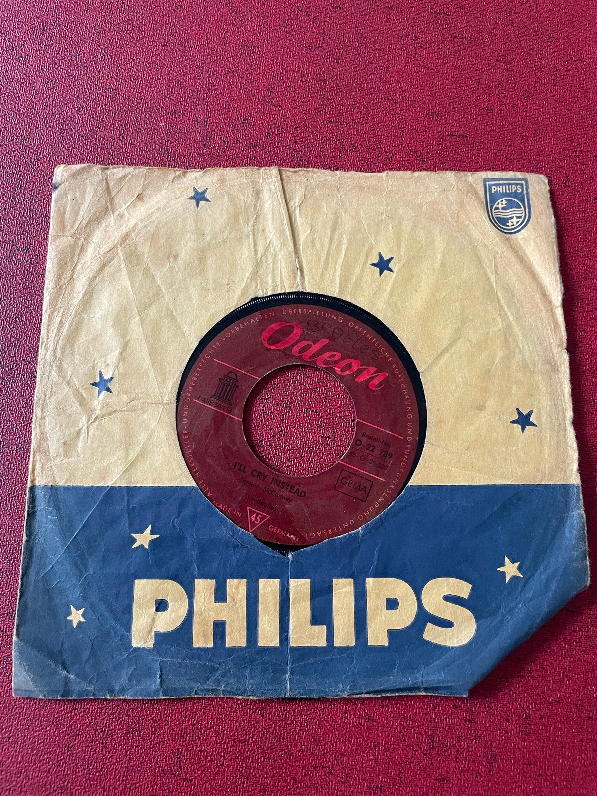 The Beatles - I'll Cry Instead - Odeon 45 RPM Single, Gebruikt, Originele persing, 7 inch, Ophalen of Verzenden