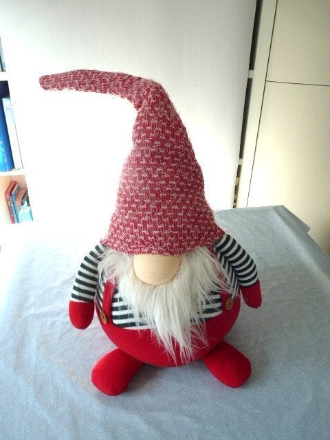 Leuke kabouter deurstopper met flexibele muts, Binnen, Gebruikt, Ophalen of Verzenden, Rood