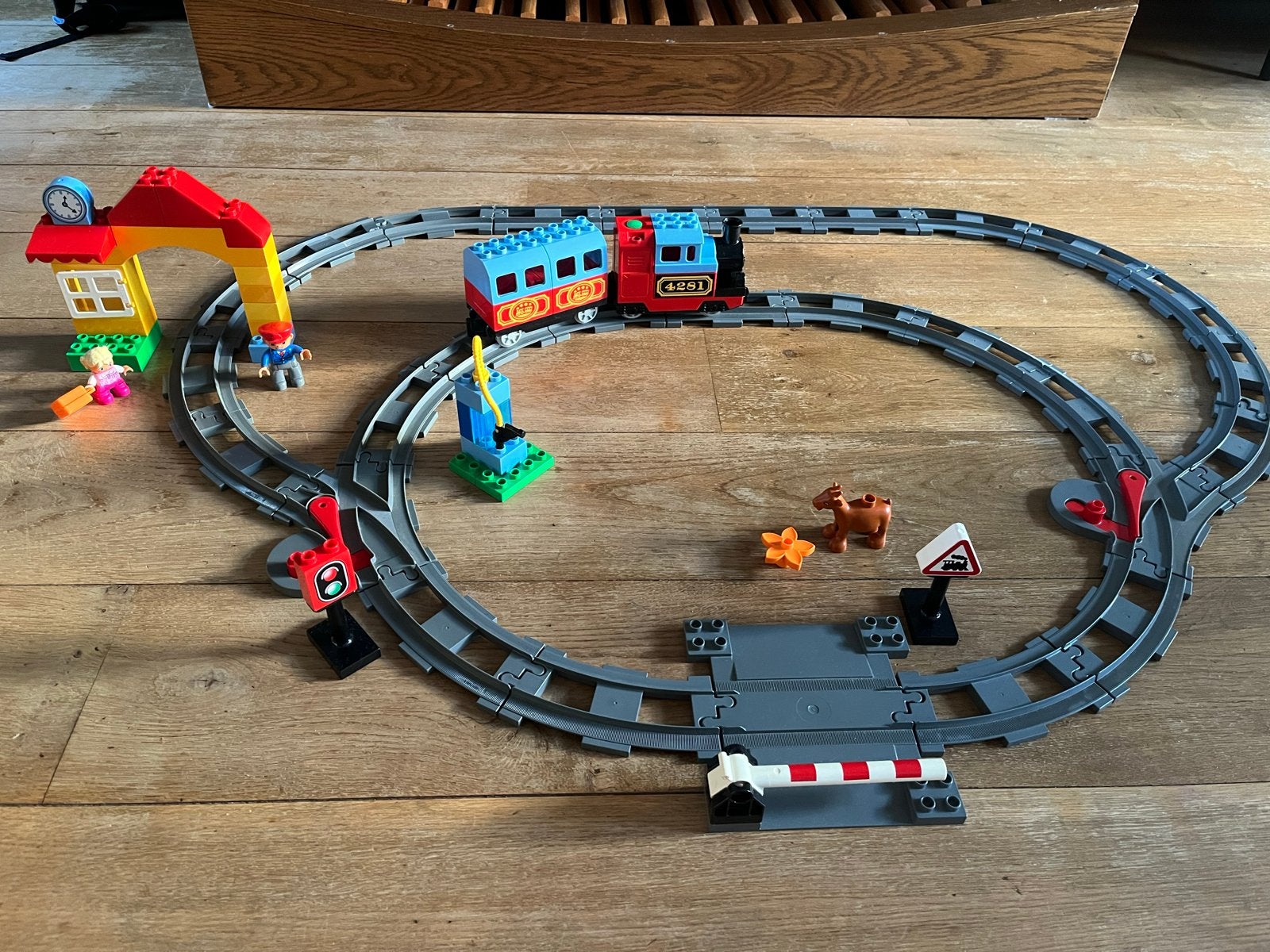 Lego Duplo Trein (op batterijen) met Rails en Accessoires, Ophalen, Gebruikt, Overige thema's, Compleet