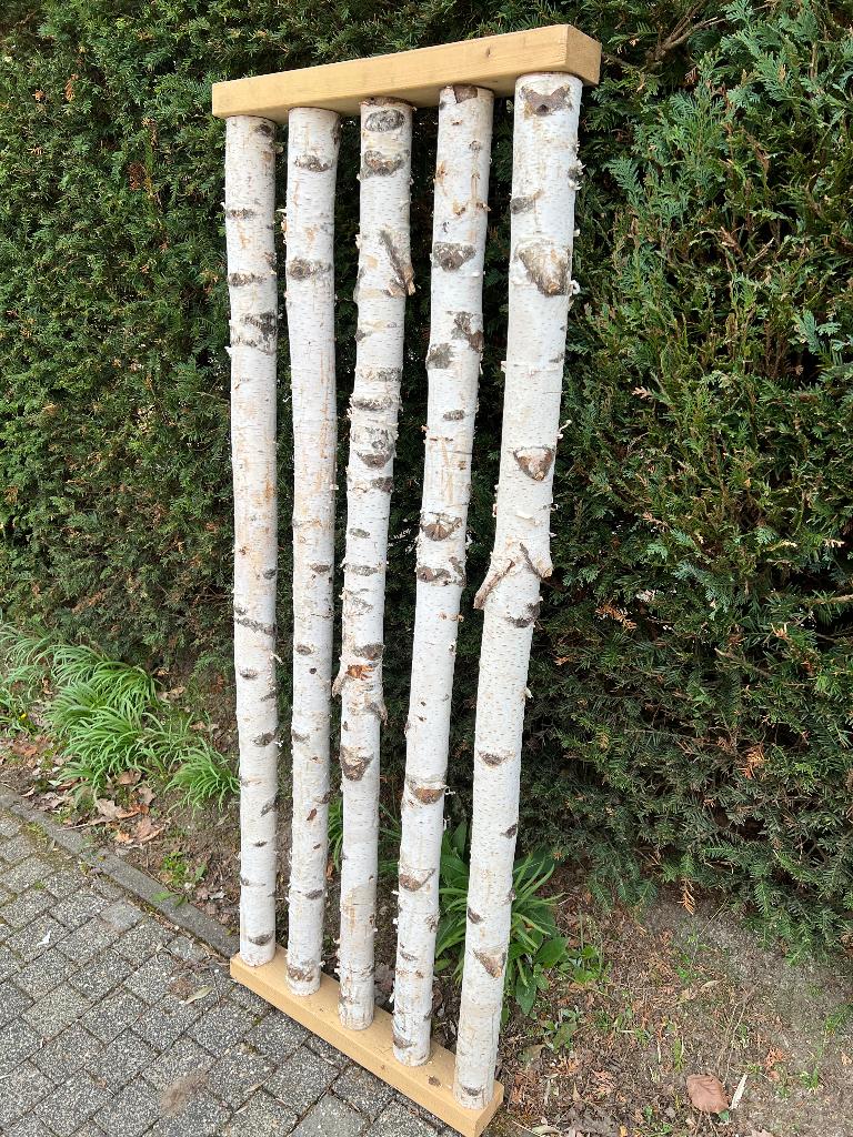 2 x Roomdivider berkenhout zwaar degelijk, Ophalen, Zo goed als nieuw