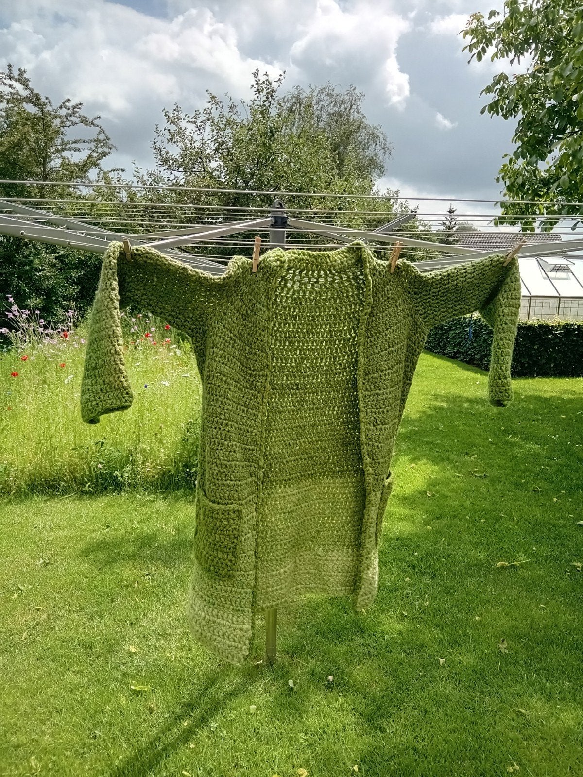 Nieuw handgesponnen lamswol groen vest - Maat L, Ophalen of Verzenden, Nieuw, Maat 42/44 (L), Groen