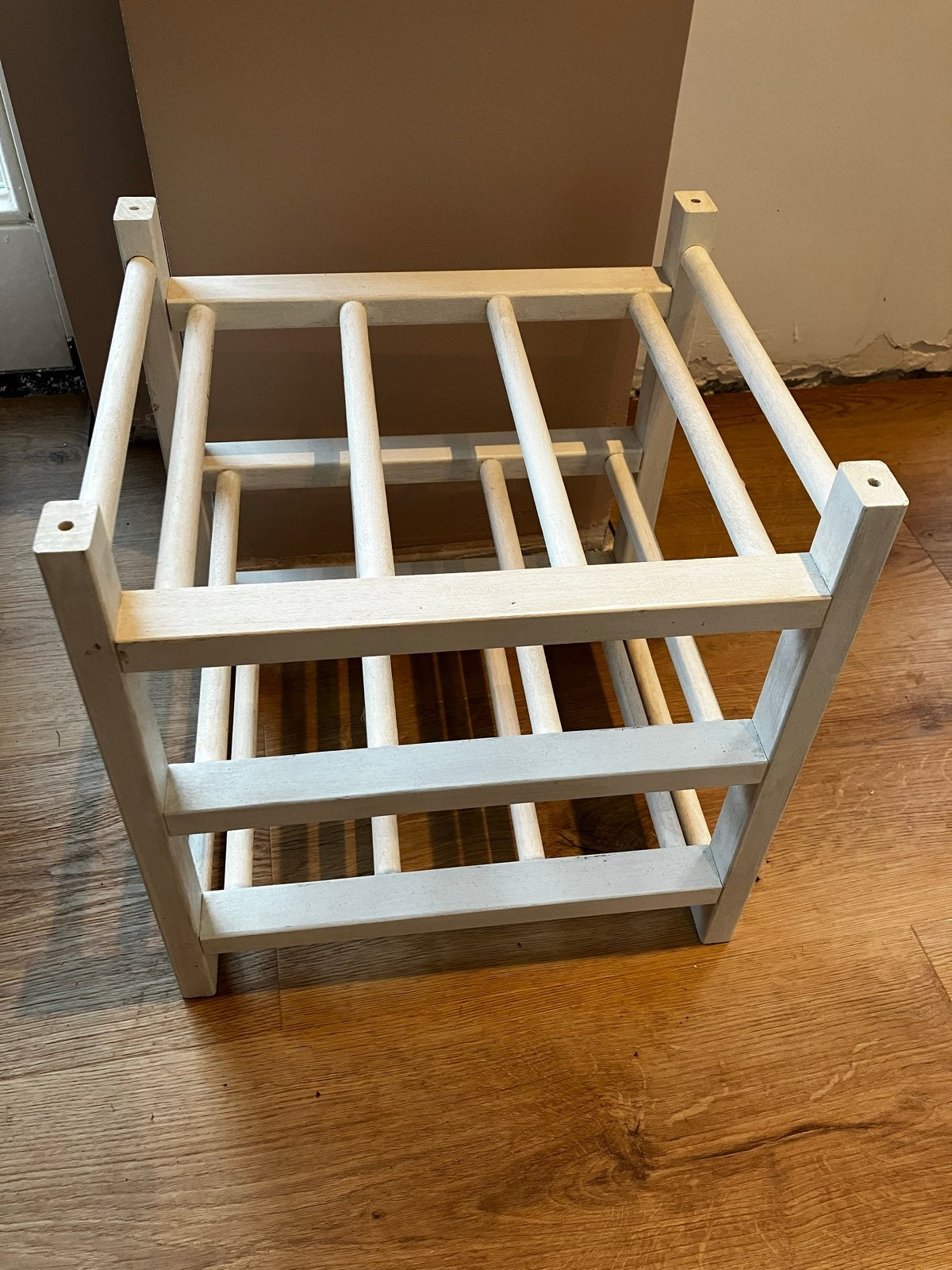 IKEA wijnrek 2x wit en hout, Ophalen, Gebruikt, Hout, 5 tot 15 flessen