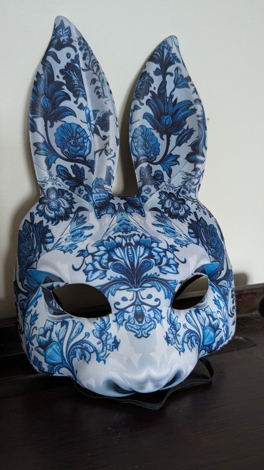 Konijn masker - Blauw en wit patroon, Onbekend, Ophalen, Nieuw, Accessoires