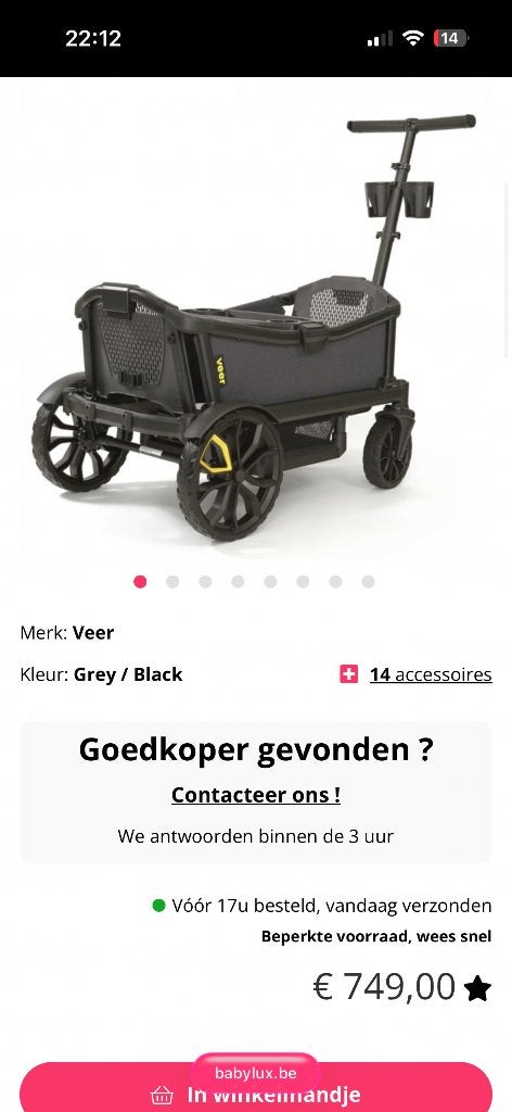 Veer Cruiser Bolderkar, Ophalen, Opvouwbaar, Nieuw