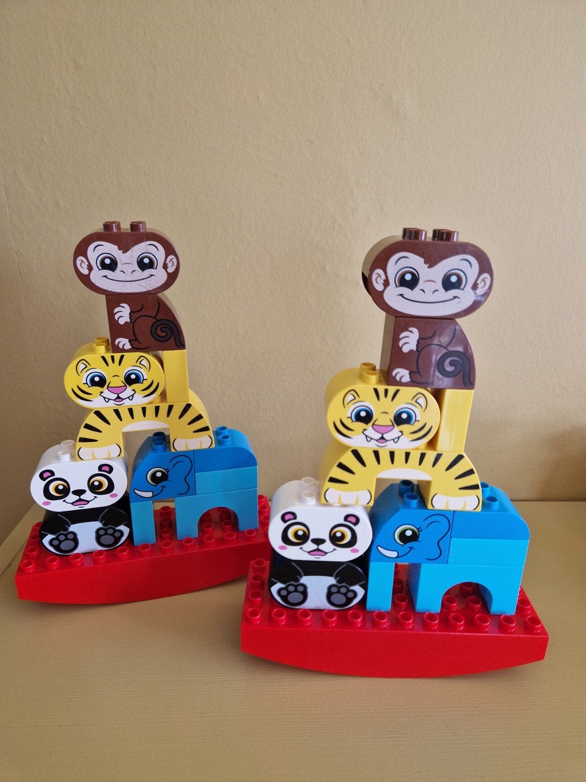 LEGO DUPLO Stapelbare Dieren: Aap, Tijger, Panda, Olifant, Ophalen of Verzenden, Zo goed als nieuw, Overige merken
