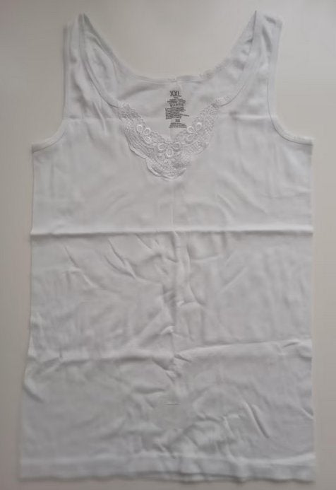 Zeeman wit katoenen shirt met kant, maat XXL, nieuw, Kleding | Dames, Ondergoed en Lingerie, Oosterveldweg 15, 7274 DZ, Hemd, Verzenden