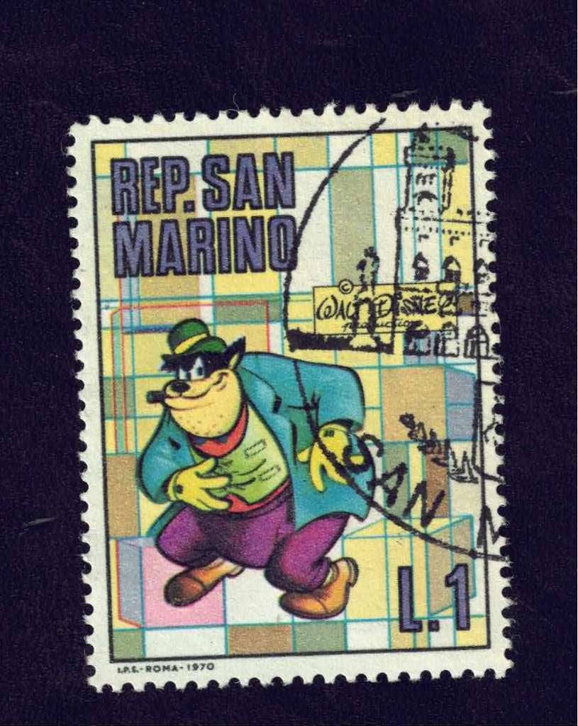 Stripfiguren - Disney - Boris Boef - San Marino - L.1 - gebr, Ophalen of Verzenden, Gestempeld, Overige thema's