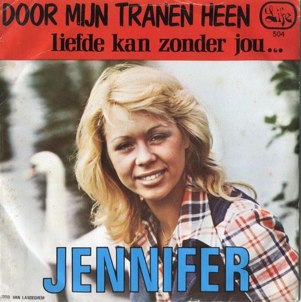 Jennifer – Door Mijn Tranen Heen (1976), Fotohoes, 7 inch, Ophalen of Verzenden, Levenslied of Smartlap