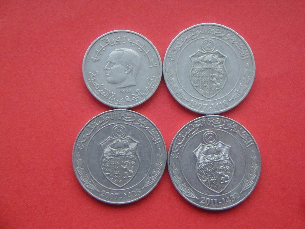 Tunesië setje munten ½ en 1 Dinar 1983/2011., Verzenden, Overige landen, Setje