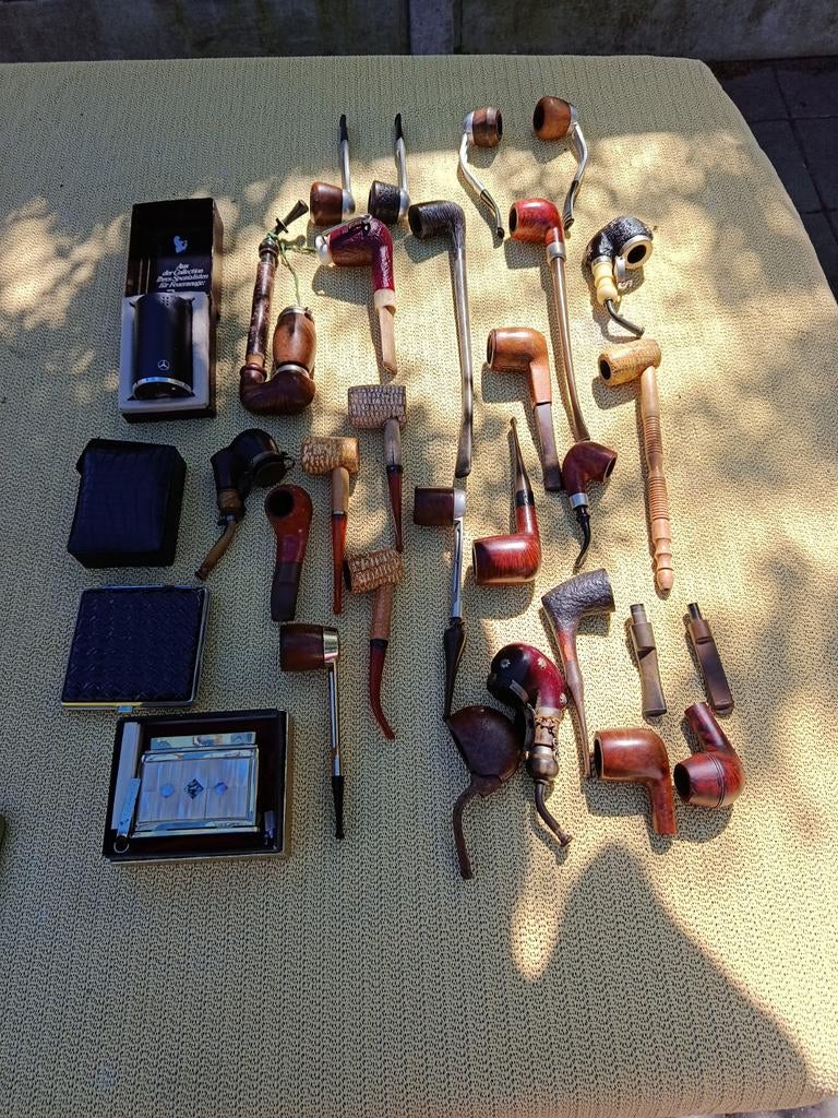Lot vintage rookpijpen (Falkon, handgemaakt) en aanstekers, Ophalen of Verzenden, Gebruikt, Aansteker