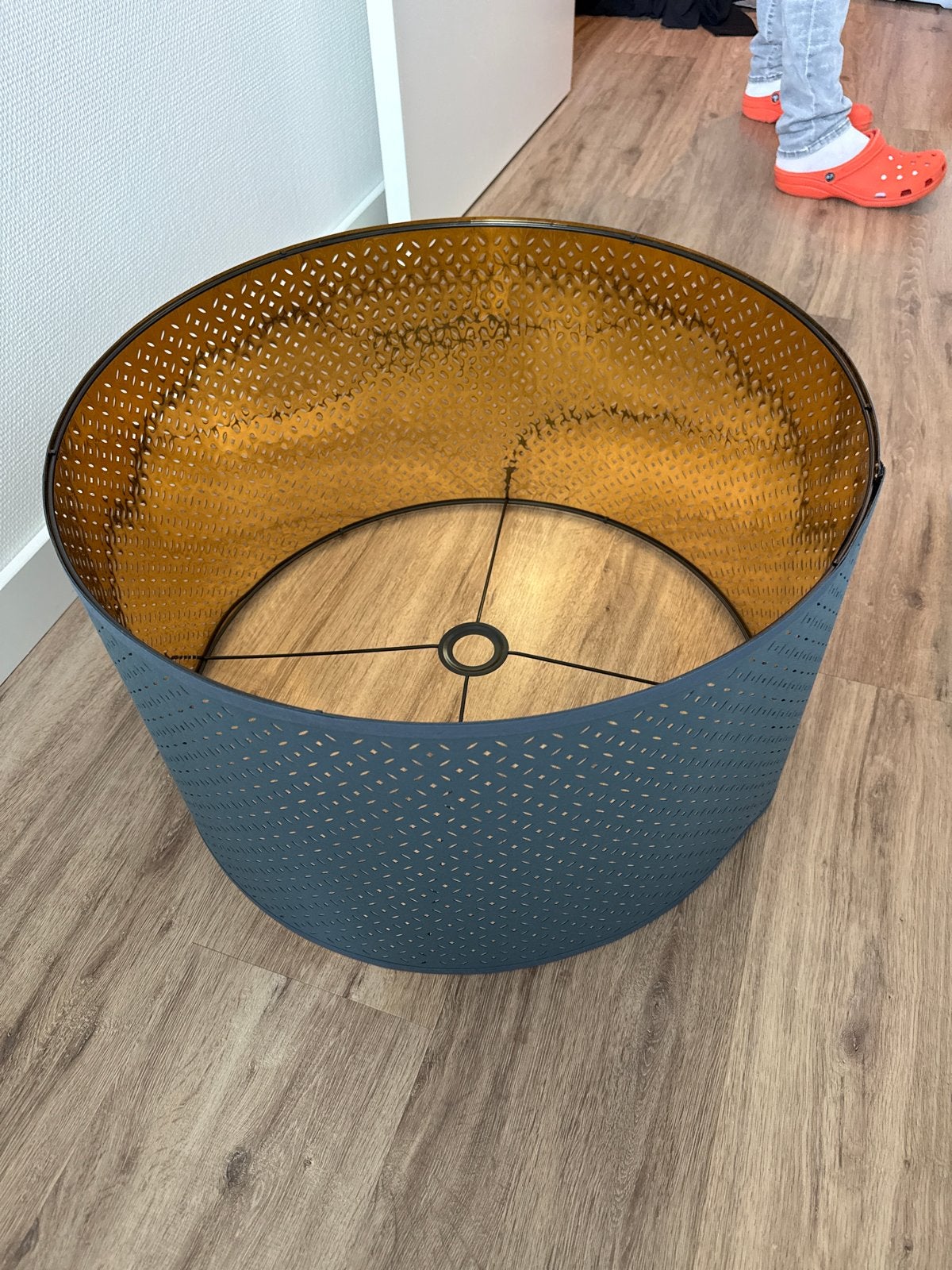 IKEA Nymö lampenkap groot met goudkleurige binnenkant, Gebruikt, Rond, Ophalen, Metaal