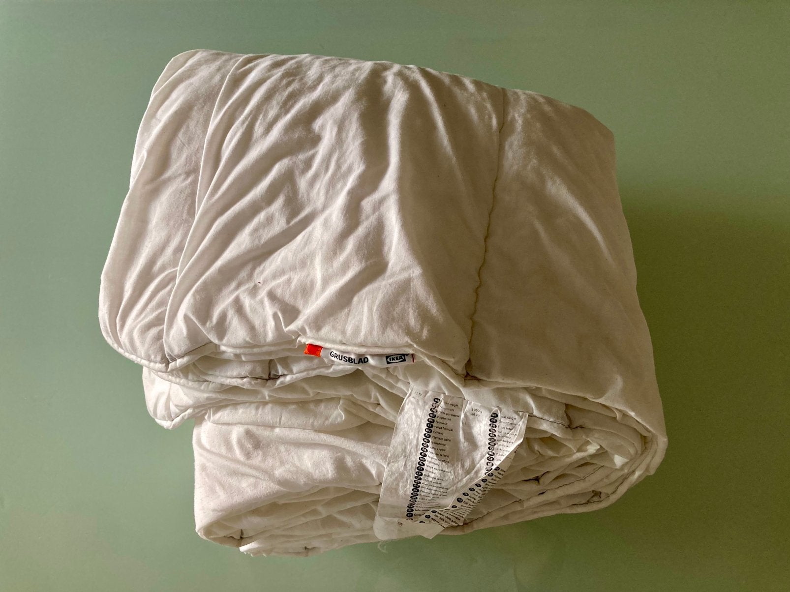 IKEA Grusblad donsdeken; double duvet, Huis en Inrichting, Slaapkamer | Beddengoed, Ophalen, Gebruikt, Wit, Tweepersoons