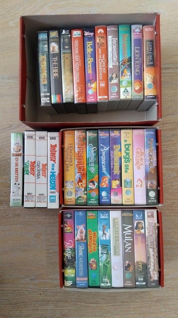 Grote collectie VHS-banden: Disney 30 stuks vandaag ophalen!, Alle leeftijden, Ophalen, Gebruikt