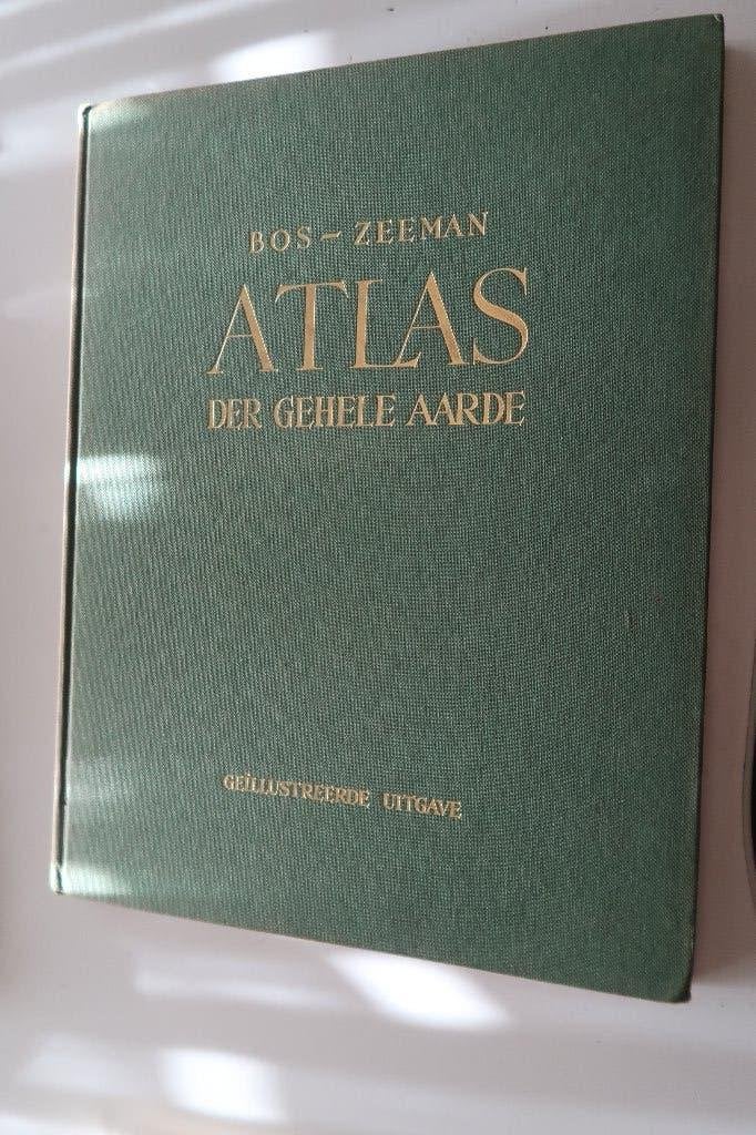 atlas Bos-Zeeman der gehele aarde-1956, Boeken, Gelezen, Bos-Zeeman, Ophalen of Verzenden, Landkaart