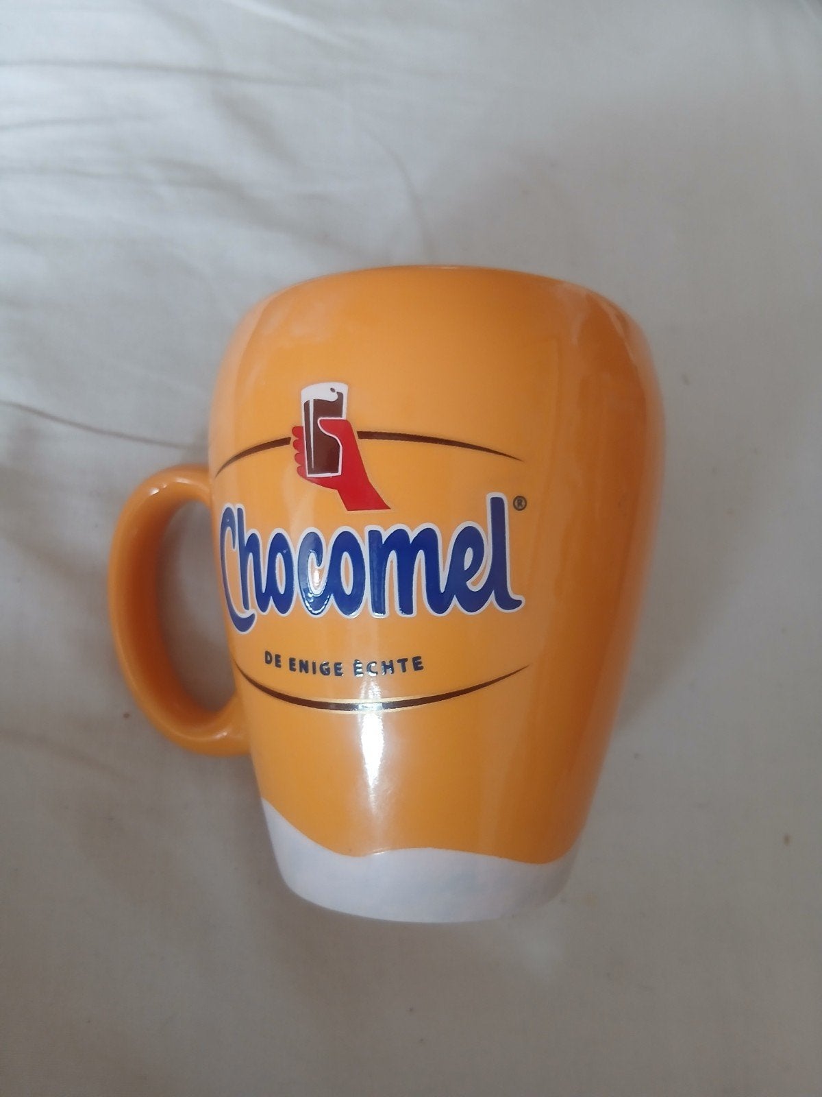 Chocomel Beker met de afbeelding van Langnek, Ophalen, Overige typen, Zo goed als nieuw, Steen/keramiek