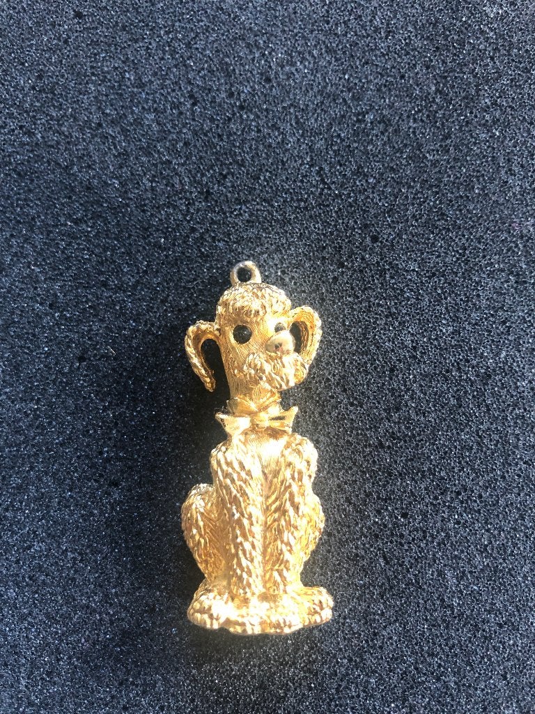 Vintage poodle hanger, Ophalen, Goud, Overige materialen, Dier
