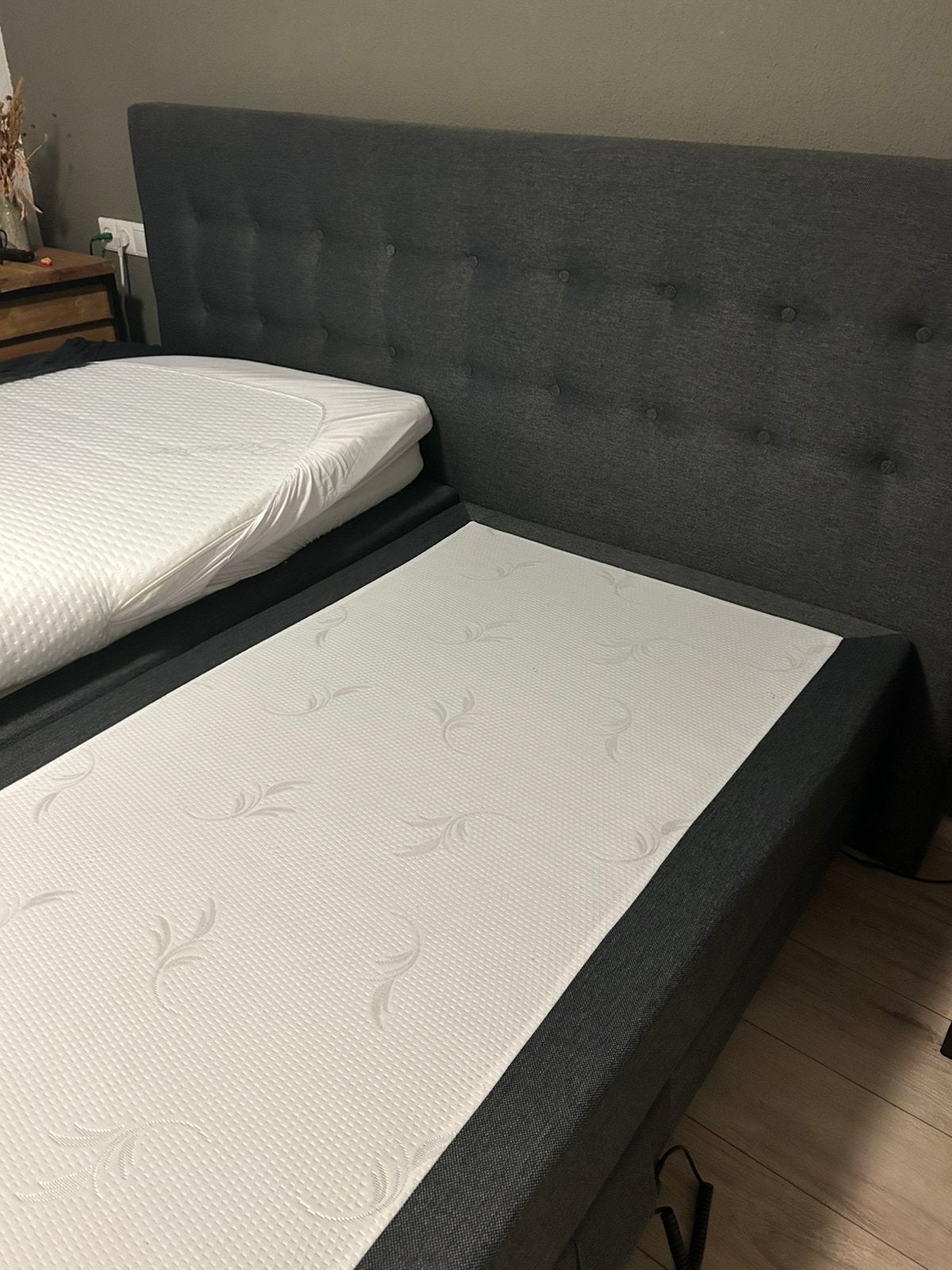 Boxspring elektrische bodem 180x200 antraciet, Ophalen, Meerkleurig, Tweepersoons, Zo goed als nieuw
