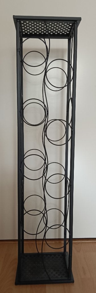 Mooi zwart metalen wijnrek voor 8 flessen – 100 cm hoog, Huis en Inrichting, Woonaccessoires | Wijnrekken, Ophalen, 5 tot 15 flessen