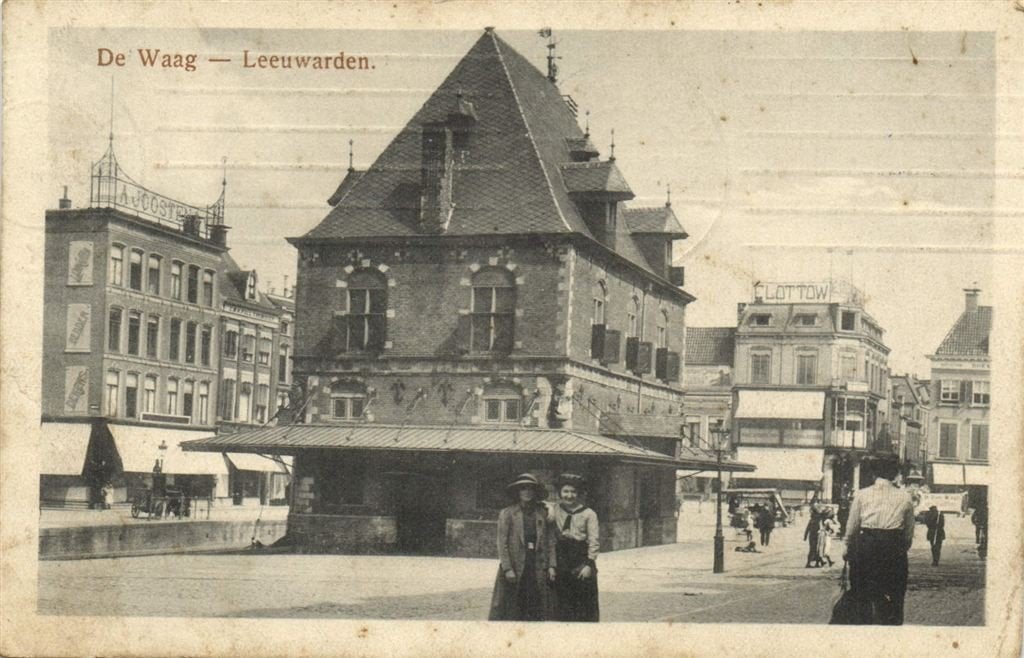 De Waag - Leeuwarden. - B-keus - 1915 gelopen, Ophalen of Verzenden, Voor 1920, Gelopen, Friesland