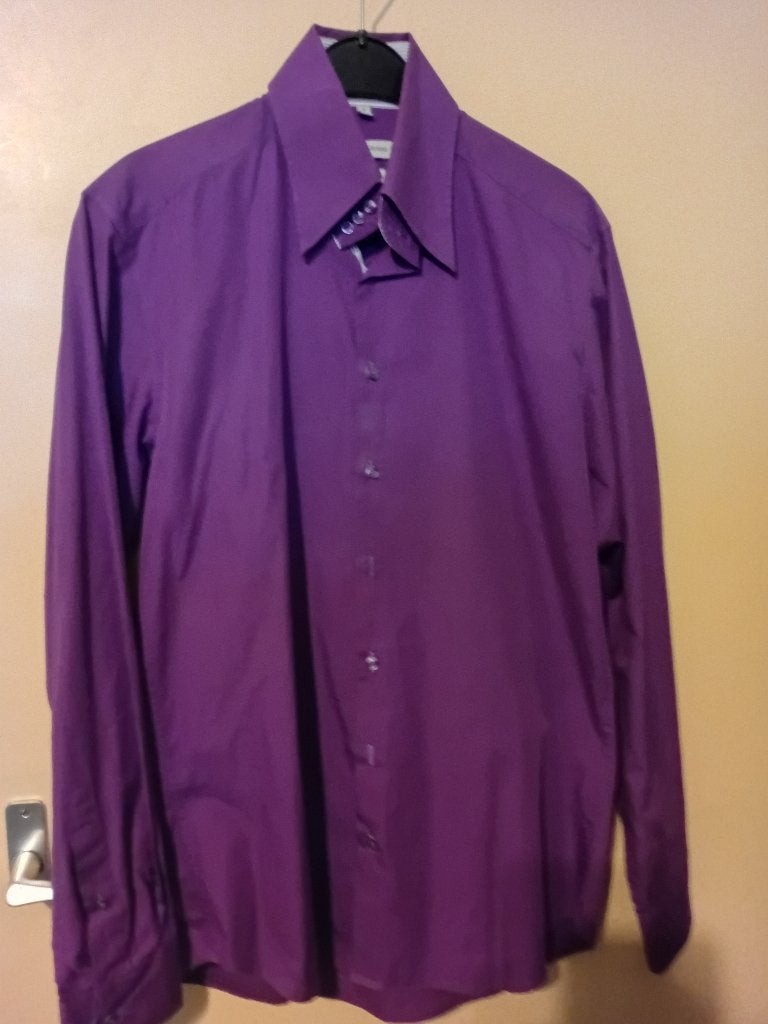 Heren Overhemd Angelo Litrico mt.S, Kleding | Heren, Paars, Nieuw, Ophalen of Verzenden, Angelo Litrico