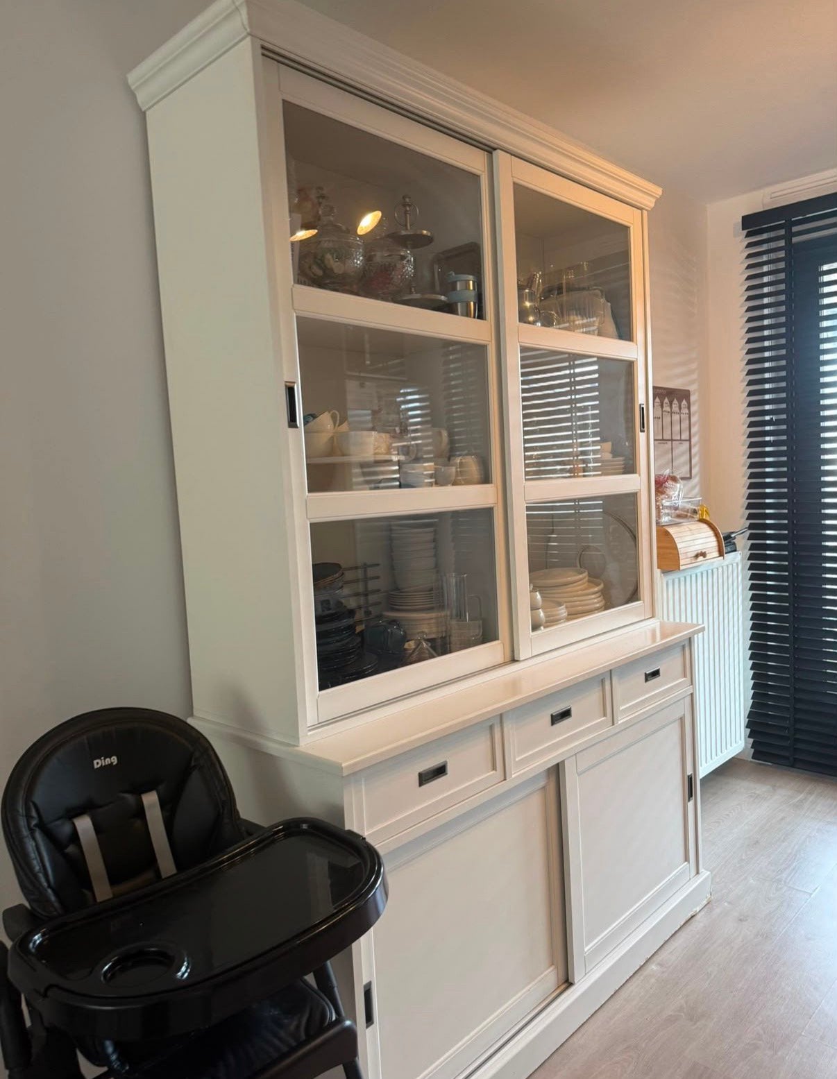 Buffetkast vitrinekast, Huis en Inrichting, Kasten | Buffetkasten, Ophalen, 200 cm of meer, 50 tot 100 cm, Zo goed als nieuw