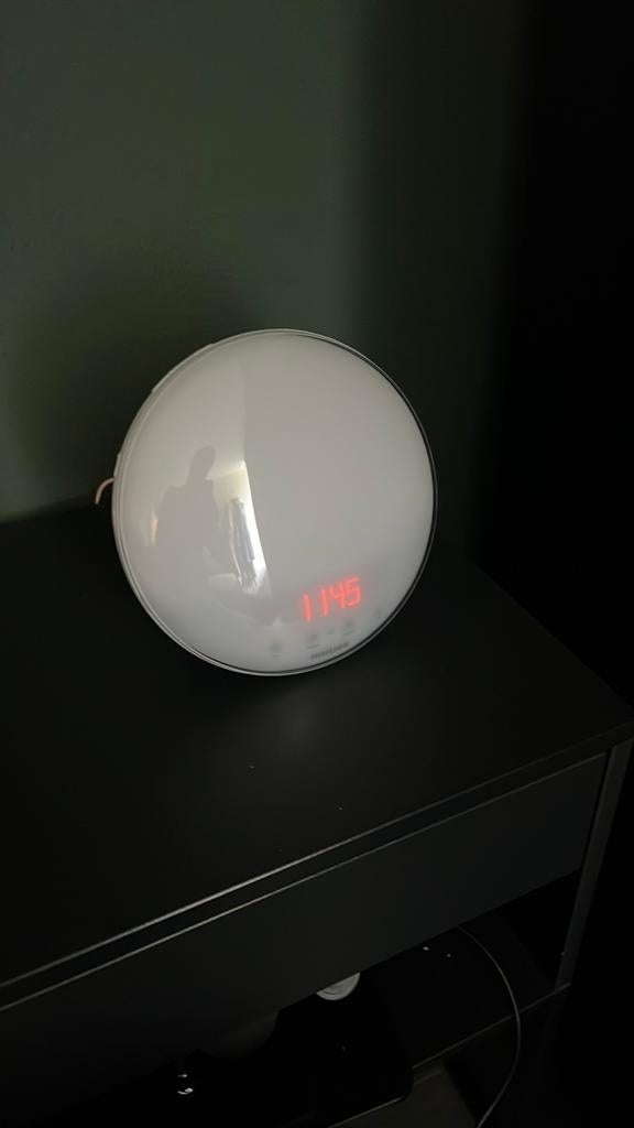Philips Wake-up Light HF3520 - Wekker met licht en geluid, Ophalen of Verzenden, Gebruikt, Digitaal