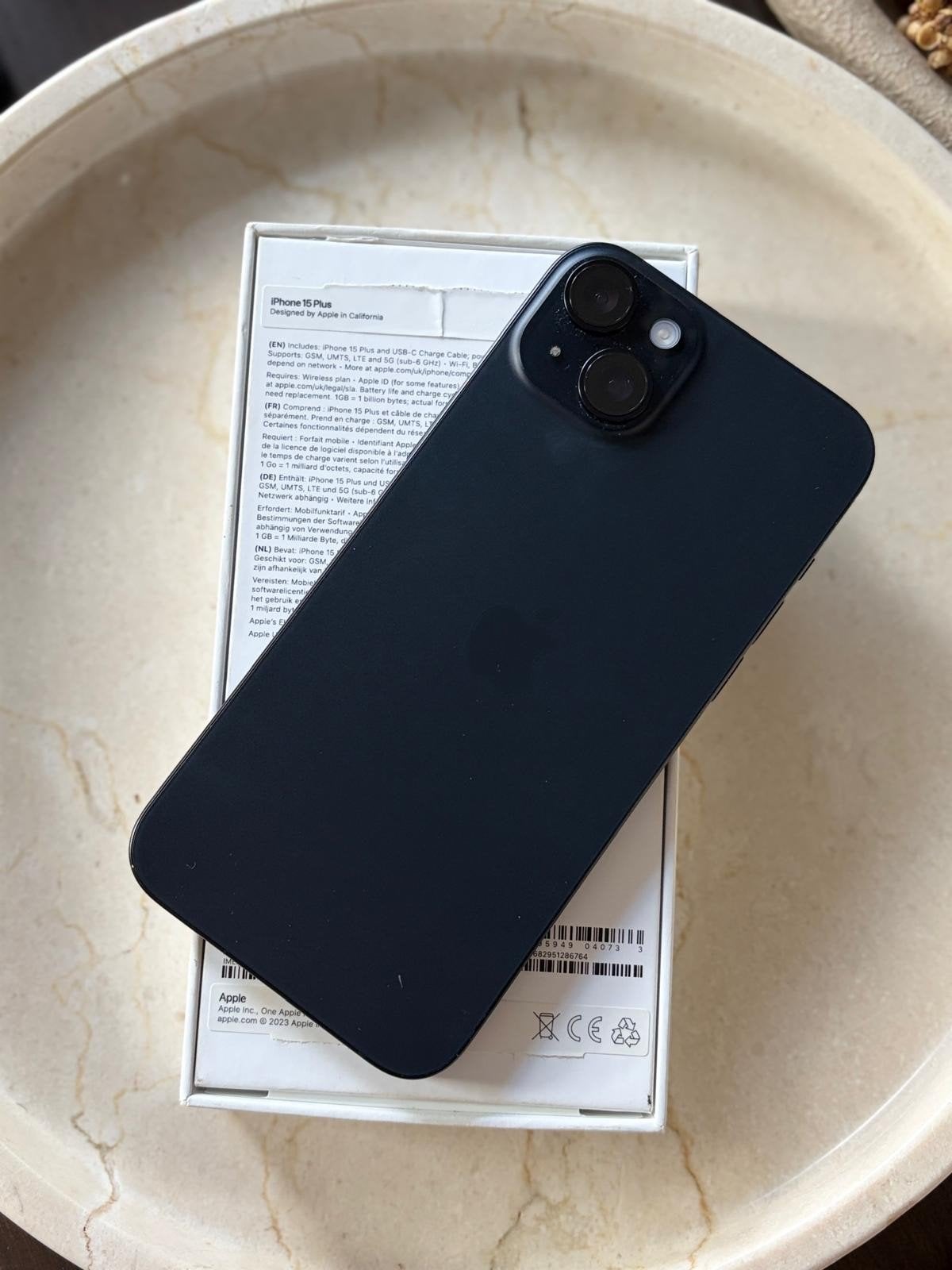 Apple iPhone 15 Plus, Ophalen, 128 GB, Zwart, Zo goed als nieuw