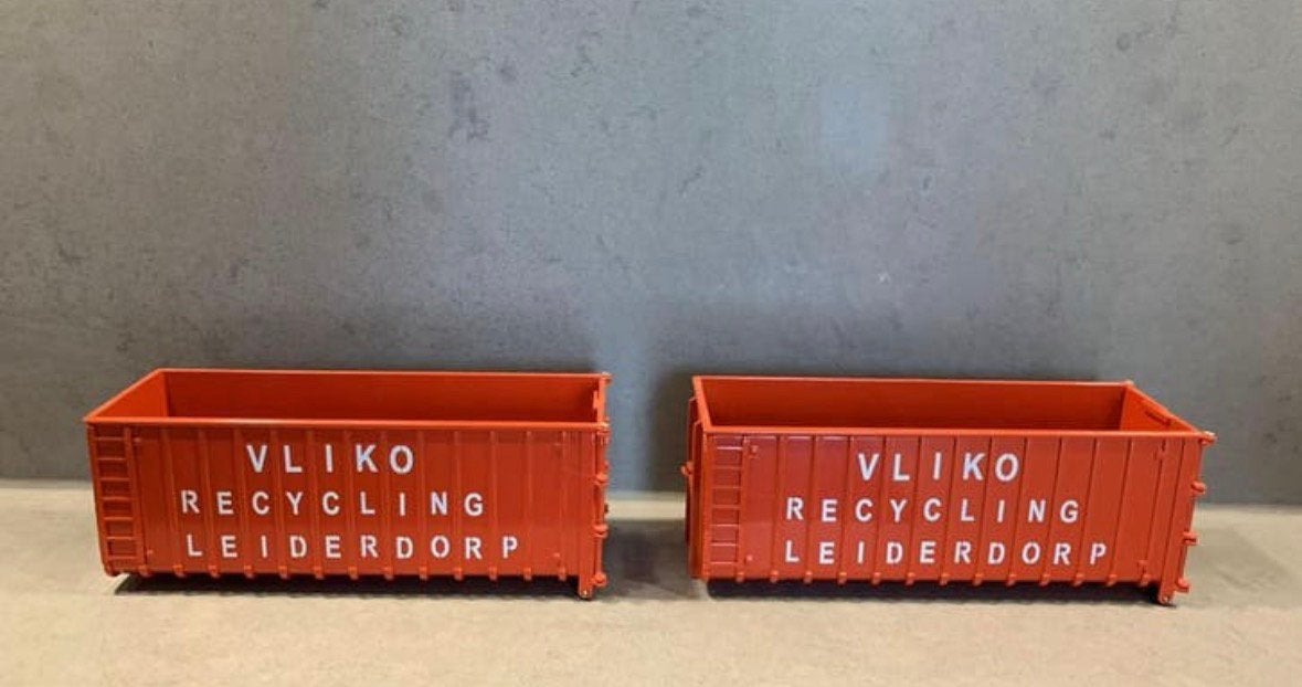 Tekno Vliko leiderdorp haakarm container, 2 stuks, Ophalen of Verzenden, Zo goed als nieuw, Bus of Vrachtwagen, Tekno