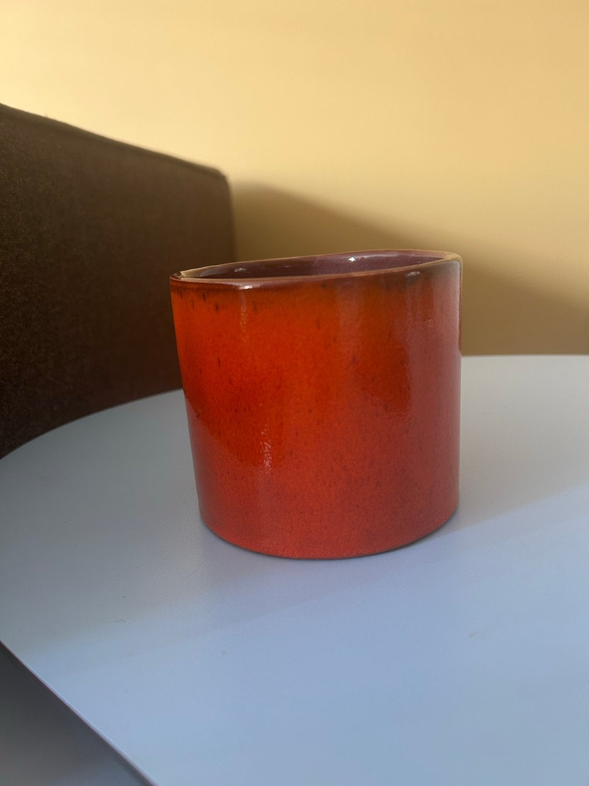 Vintage West Germany plantenpotje rood, Ophalen of Verzenden