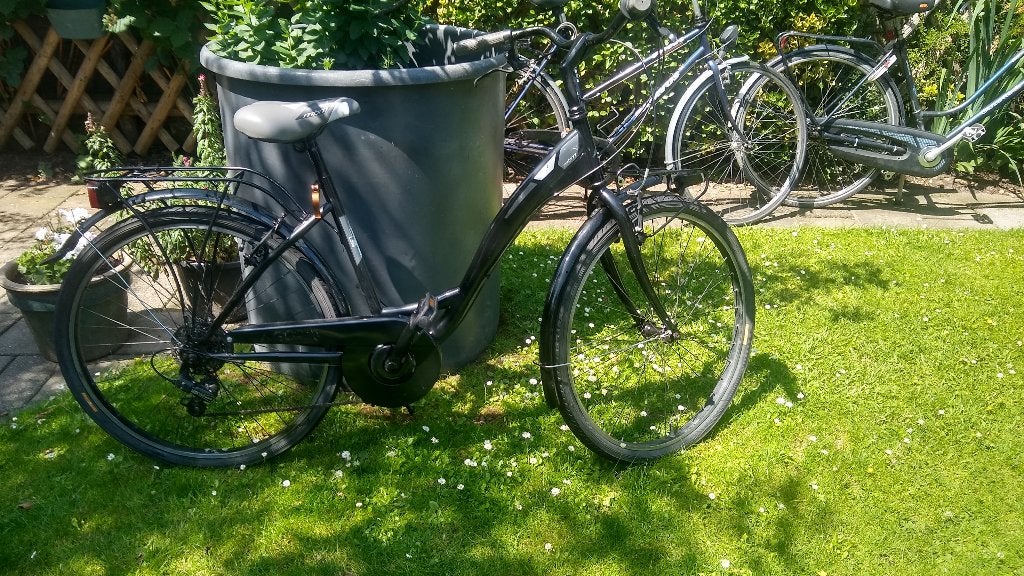 Leuk klein model Damesfiets met versnell en rekje voorop, Gebruikt, Versnellingen, Minder dan 47 cm, Trommelrem